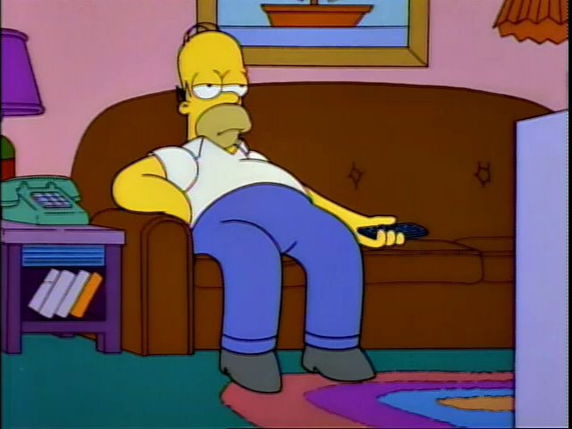 Homer Simpson Bored Watching TV